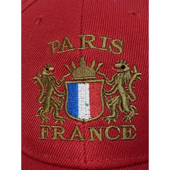 Paris France French Embroidered Hat - Red - Baseball Cap - New - Picture 2 of 7
